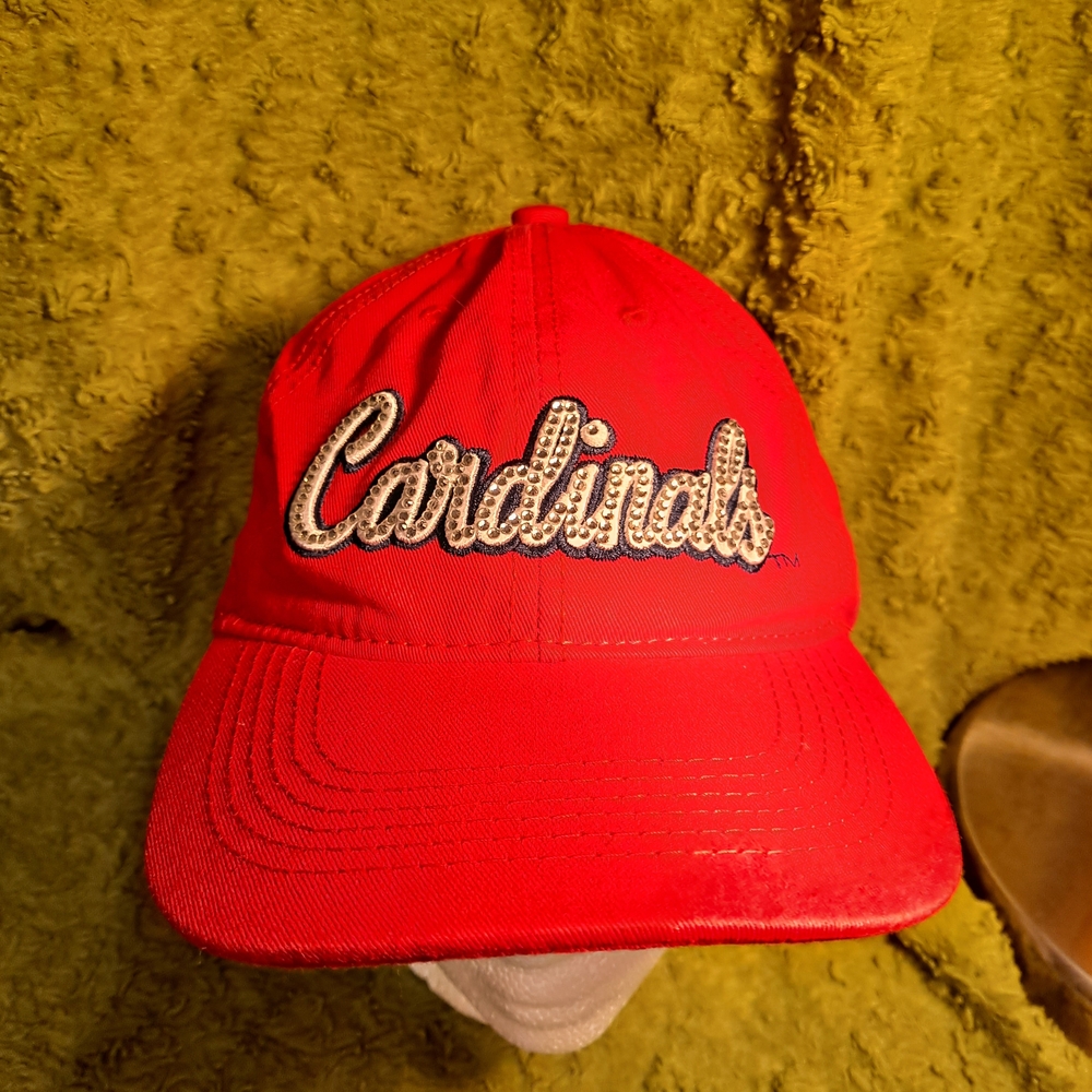 Cardinals Red Baseball Cap With White Embroidered & Rhinestone Lettering